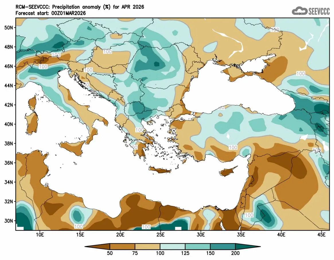 /КАРТА/ Какая погода будет в Молдове в апреле 2026: Исторические рекорды снега, мороза и +32,5°C